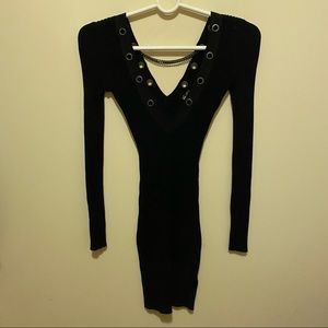 RARE Vintage 90s Classic Guess Jeans Black Punk Rock Dress